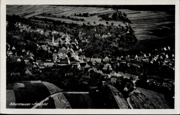 Postcard Albershausen in Württemberg, aerial photograph