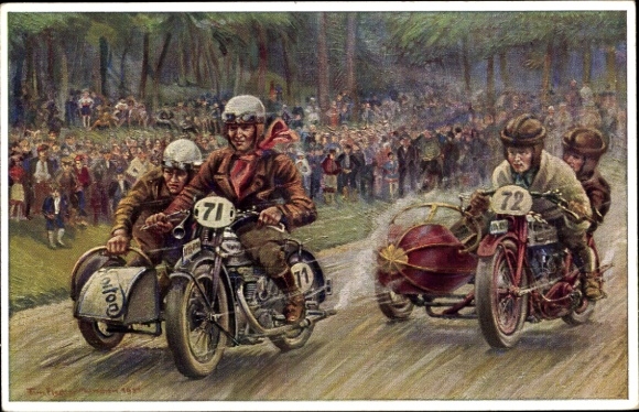Artist Postcard Fischer, Tom, Hill Climb