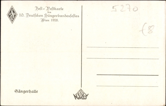 Artist PC Vienna, 10th German Singers&#39; Festival 1928, Singers&#39; Hall