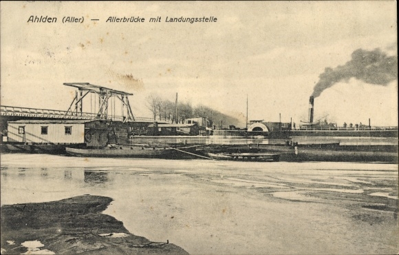 Postcard Ahlden an der Aller, Allerbrücke, landing site