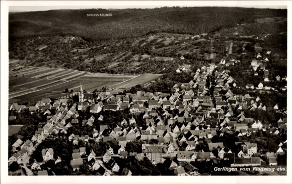 Postcard Gerlingen in Württemberg, aerial photograph