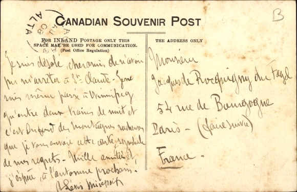 Postcard Winnipeg Manitoba Canada, Canadian Pacific Railway