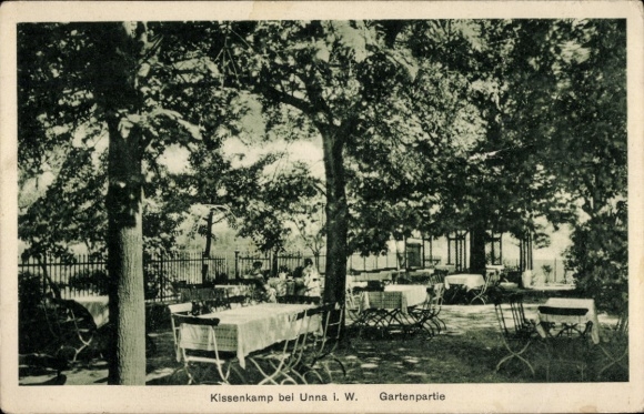 Ak Königsborn Unna im Ruhrgebiet, Kissenkamp, Wirtschaft, Garten