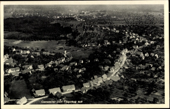 Postcard Conweiler Straubenhardt am Schwarzwald, aerial photograph