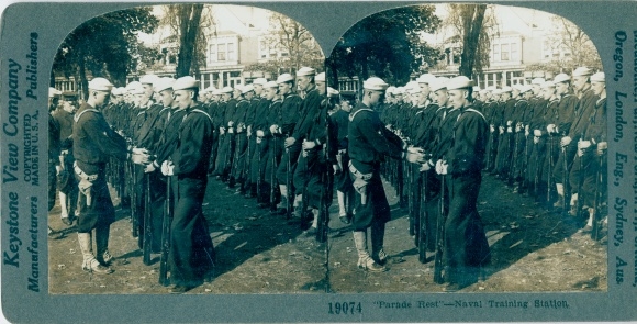 Stereo Photo Parade Rest, Naval Training Station, IWW