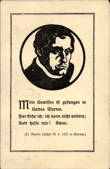 Artist PC Erfurt in Thuringia, Martin Luther, portrait, quote, Luther memorial service 1921