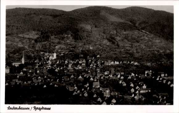 Postcard Leutershausen Hirschberg an der Bergstraße Baden, aerial photograph