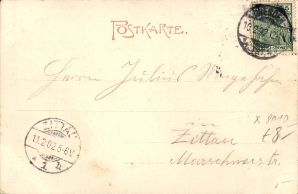 Postcard Dresden old town Seevorstadt, main station