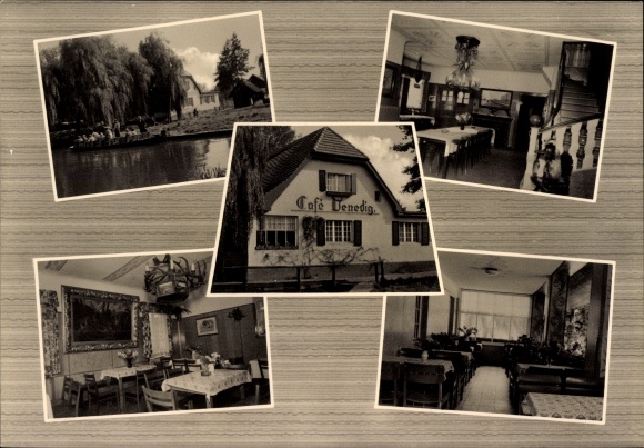 Ak Lehde Lübbenau in het Spreewald, Café Venetië, interieur