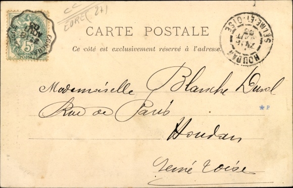 Postcard La Neuve Lyre Eure, Church and Fountain