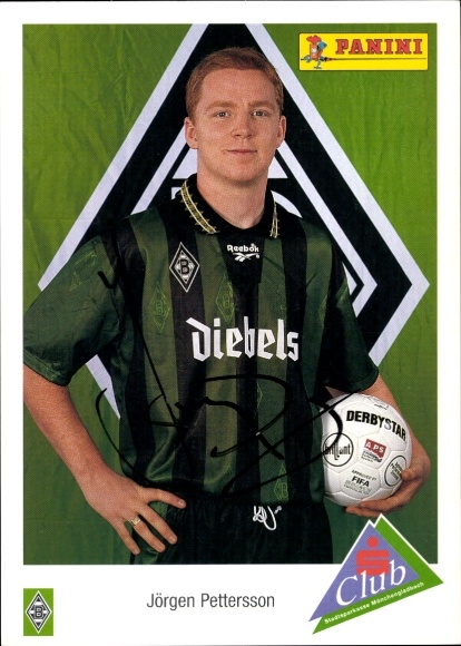 Autogrammkarte Fußballer Jörgen Pettersson, Borussia Mönchengladbach, Autogramm