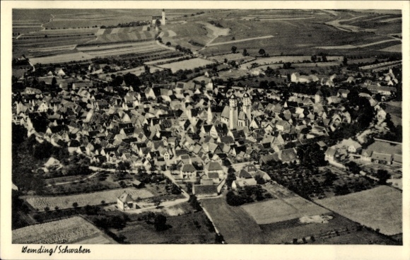 Ak Wemding in Zwaben, luchtfoto