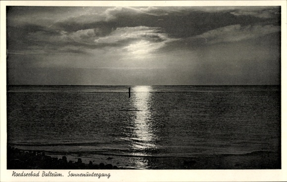 Postcard Island of Baltrum in East Frisia, sunset