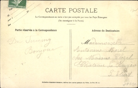 Postcard Firminy Loire, Gare