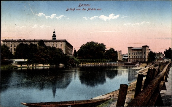 PC Dessau in Saxony Anhalt, castle from the Mulde
