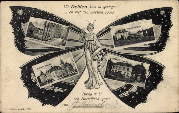 Motyl KP Delden Hof van Twente Overijssel Holandia, Kasteel Twickel, Hotel De Zwaan