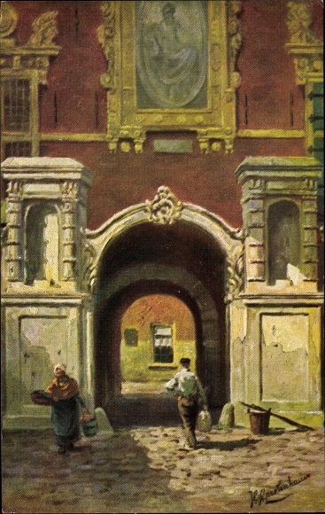 Artist PC Gerstenhauer, Johann Georg, Dutch motif, building portal