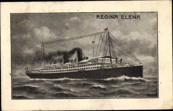 Postcard Steamer Regina Elena, Italian General Navigation, NGI
