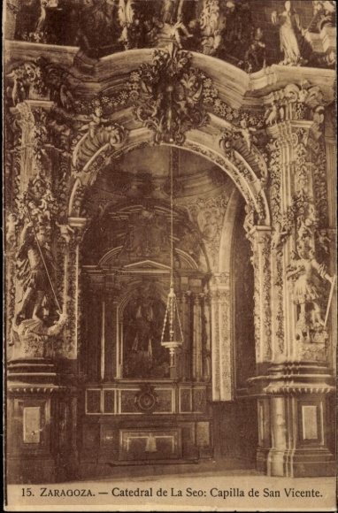Ak Zaragoza Saragossa Aragonien, Catedral de La Seo, Capilla de San Vicente, Zaragoza