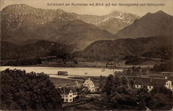 Ak Schlehdorf am Kochelsee Oberbayern,  Herzogstand, Heimgarten