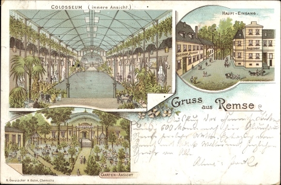 Chromo-Litho Remse at the Mulde, Colosseum, main entrance