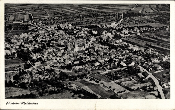 Ansichtkaart Flonheim Rijnland-Palts, luchtfoto van de plaats