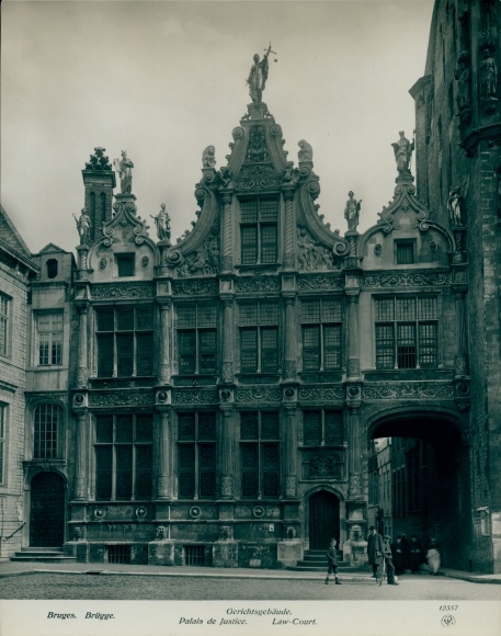 Photo Bruges Bruges Flanders West Flanders, Palais de Justice, around 1900