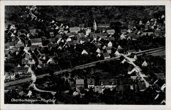 Postcard Oberboihingen in Württemberg, aerial photograph