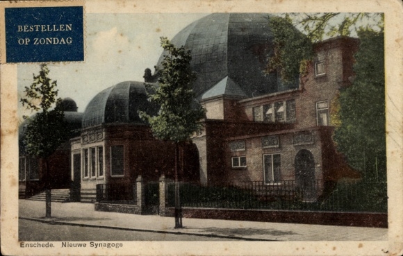 Judaika Postcard Enschede Overijssel Netherlands, Nieuwe Synagogue