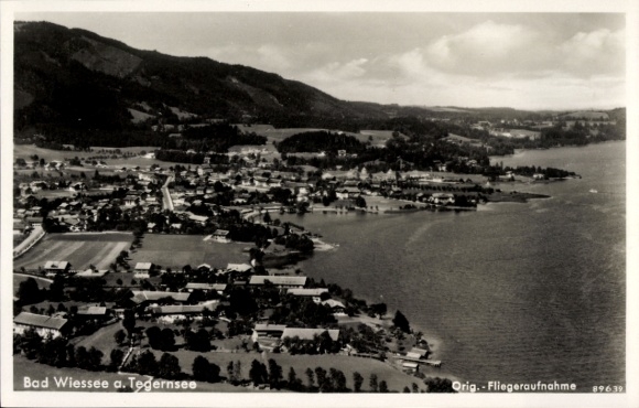 Postcard Bad Wiessee in Upper Bavaria, aerial photograph