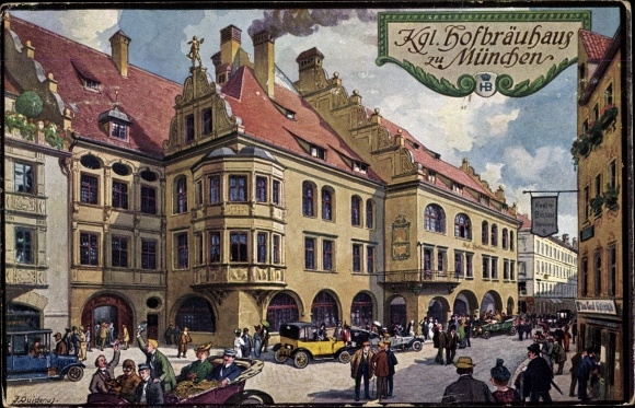Artysta KP Quidenus, Monachium, Royal Hofbräuhaus, dzierżawca Johann Panzer