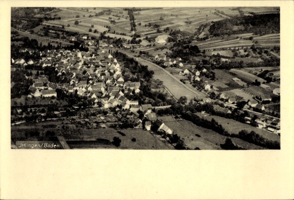 Postcard Ittlingen im Kraichgau, aerial photograph