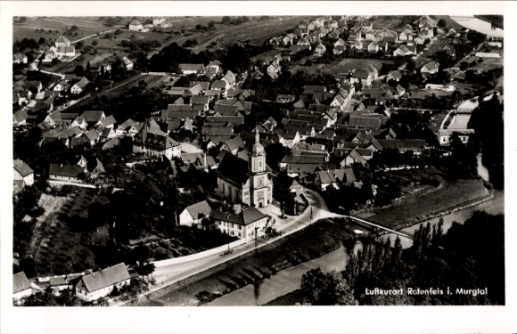Postcard Bad Rotenfels Gaggenau in the Murg Valley, aerial photograph