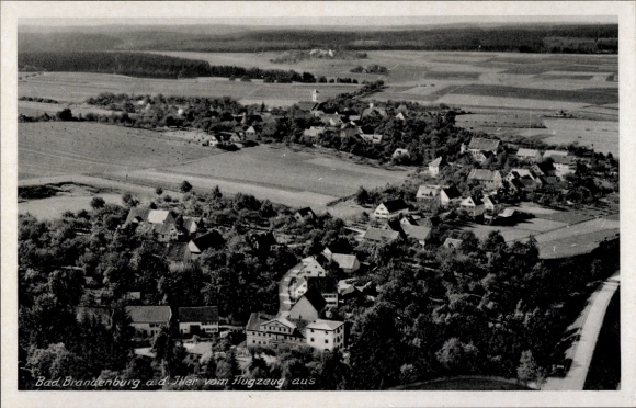Postcard Laupheim in Upper Swabia, aerial photograph