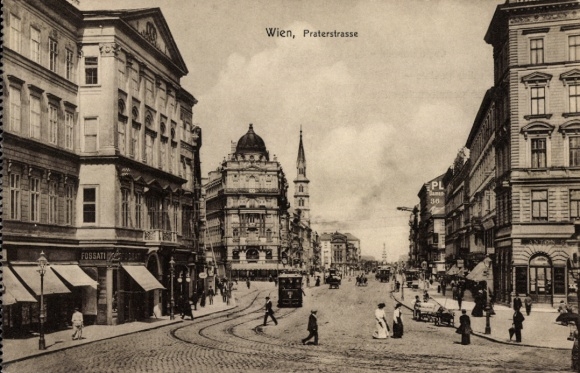 Ak Wien II, Praterstraße, Straßenbahn Linie Nr. 7