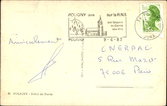 Postcard Vaux sur Poligny Jura, Hotel de Paris