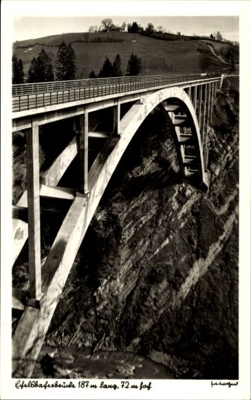 Postcard Echelsbach Bad Bayersoien, Echelsbach Bridge
