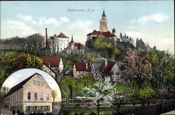 PC Posterstein in Altenburger Land, inn, castle, partial view