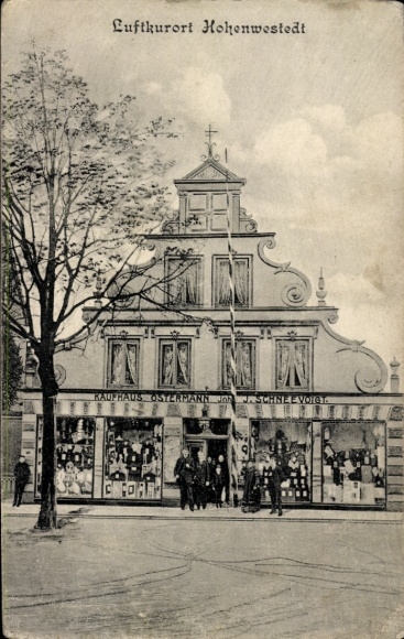 Postcard Hohenwestedt in Holstein, Ostermann department store