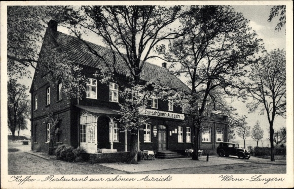 Postcard Langern Werne North Rhine-Westphalia, coffee restaurant for the beautiful view, owner A. Hauschopp