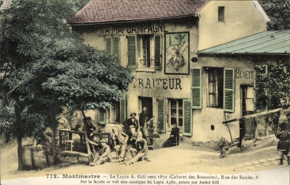 Ak Paris XVIII Montmartre, Le Lapin A. Gill um 1872