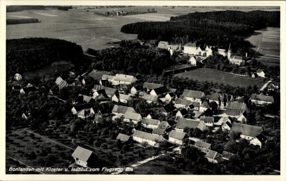 Postcard Bonlanden Filderstadt in Württemberg, aerial view of monastery, institute, rural surroundings