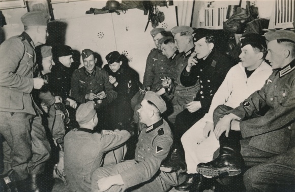 Photo Wehrmacht soldiers are taken to Denmark and Norway on transport ships, April 1940