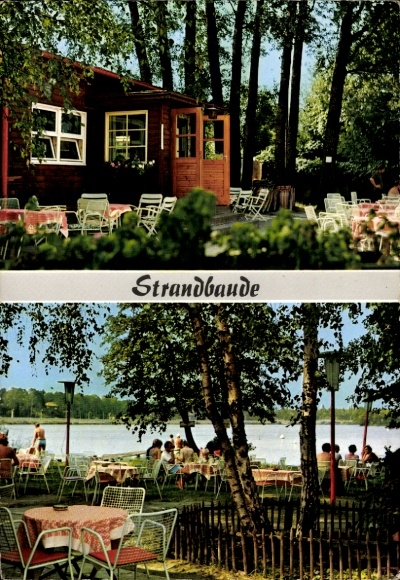 Ak Berlin Spandau Kladow, Strandbaude am Groß Glienicker See, Terrasse