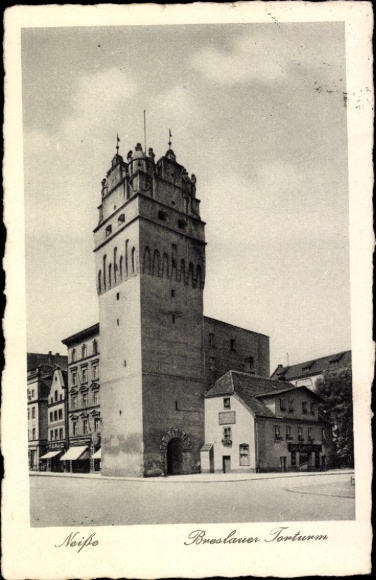 Ak Nysa Neisse Neiße Schlesien, Breslauer Torturm