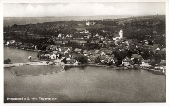 Ak Immenstaad am Bodensee, Fliegeraufnahme