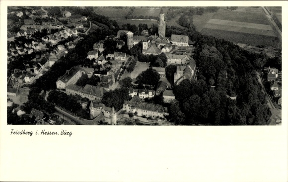 Postcard Friedberg in Hesse, castle, aerial photograph