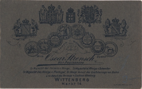 CdV Lutherstadt Wittenberg, portrait, child in the Oscar Strensch studio, rocking horse