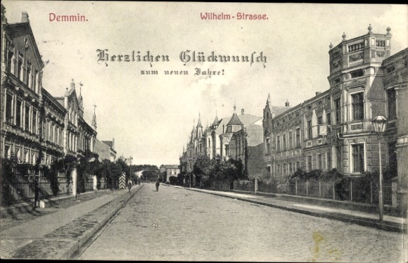 Ansichtkaart Demmin in West-Pommeren, Wilhelmstrasse