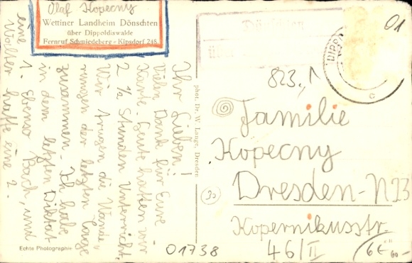 Postcard Dönschten Dippoldiswalde in the Ore Mountains, Wettiner Landheim